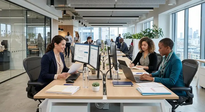 ConsulRain team working at an open office